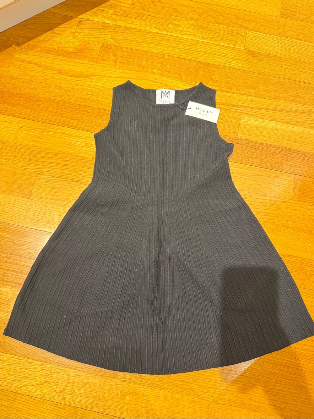 Milly size 6/7 Ribbed Sleeveless Black Girls' Dress